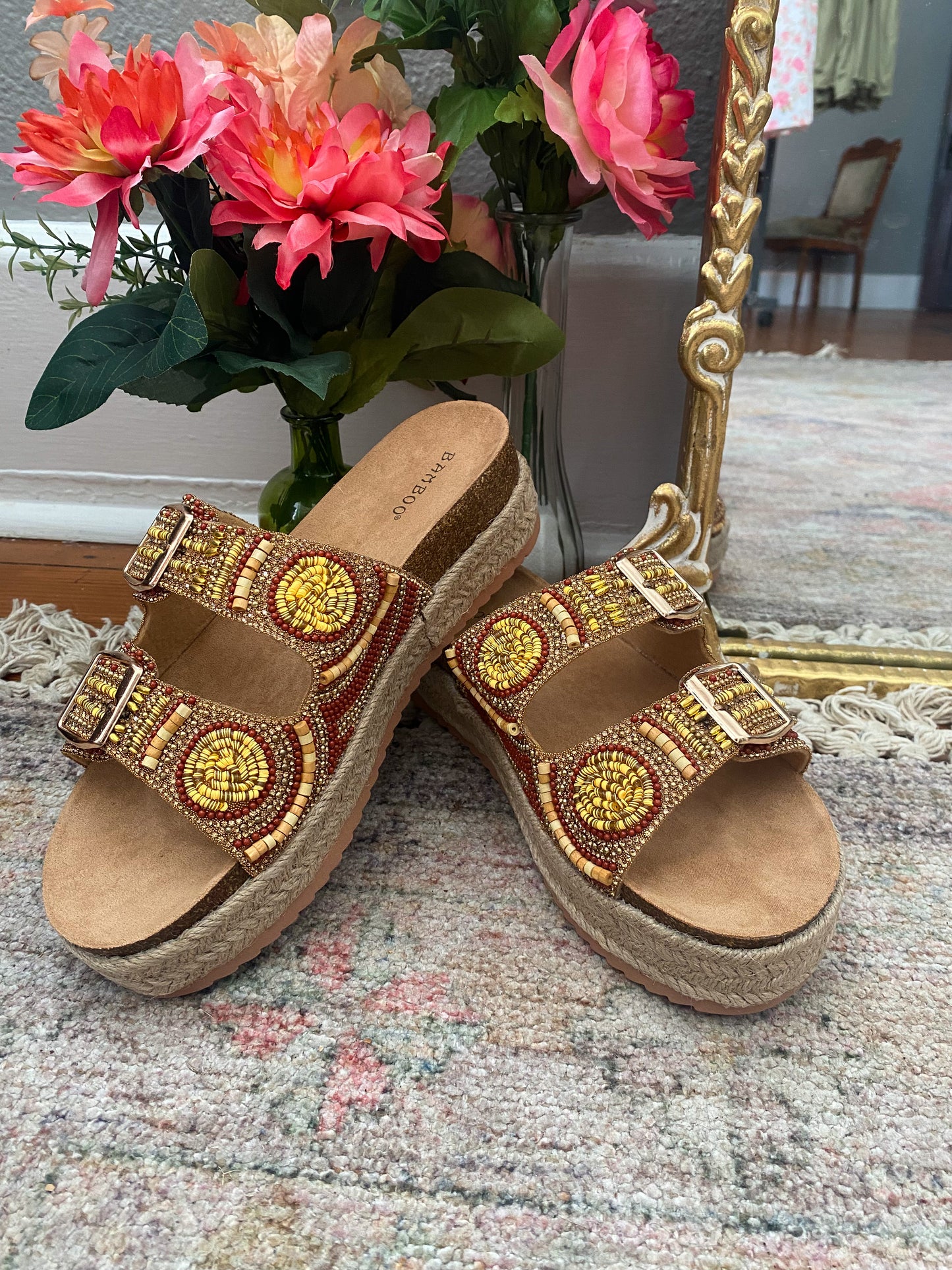 Beaded Bamboo Sandals