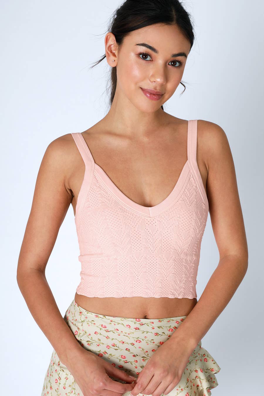 Lace Textured Crop Top