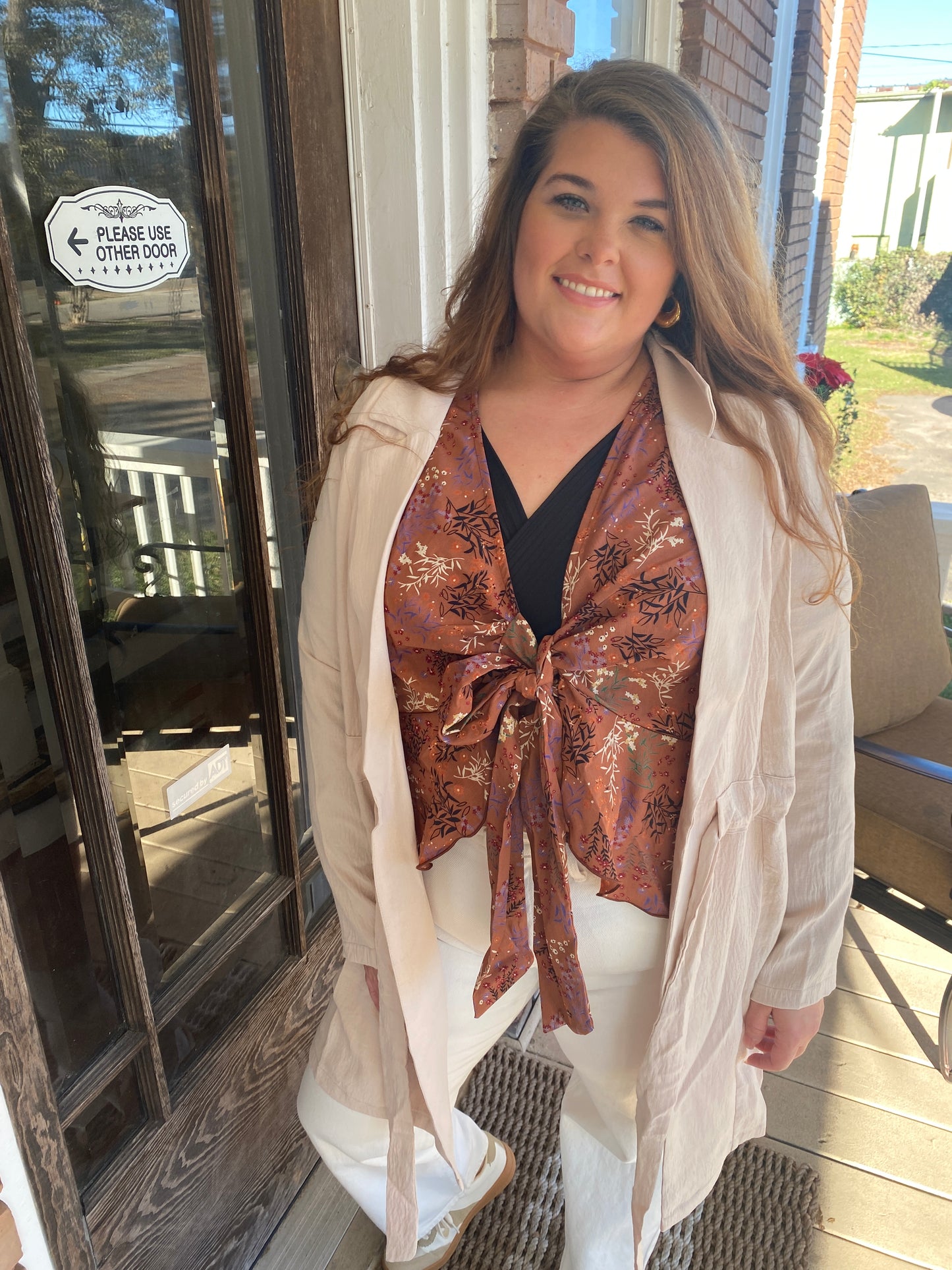 Plus Size Soft Trench Jacket