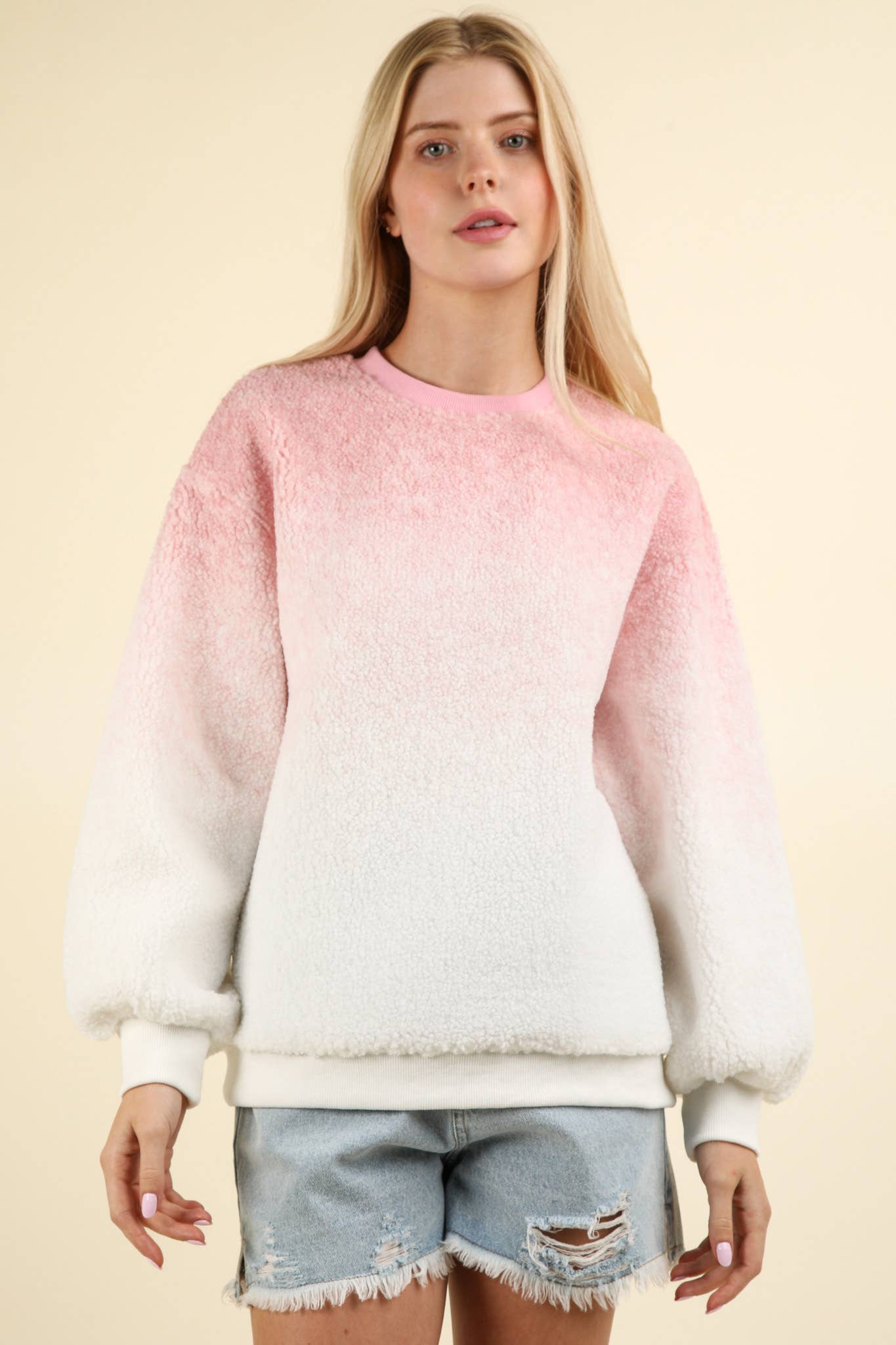PLUS SIZE Ombre Sherpa Sweater