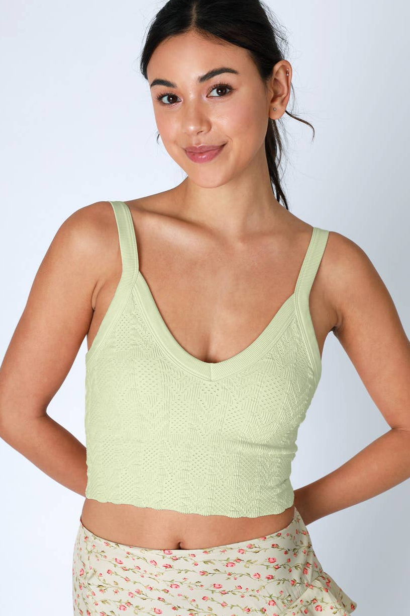 Lace Textured Crop Top
