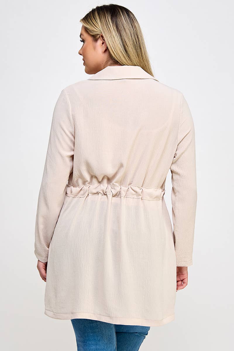 Plus Size Soft Trench Jacket