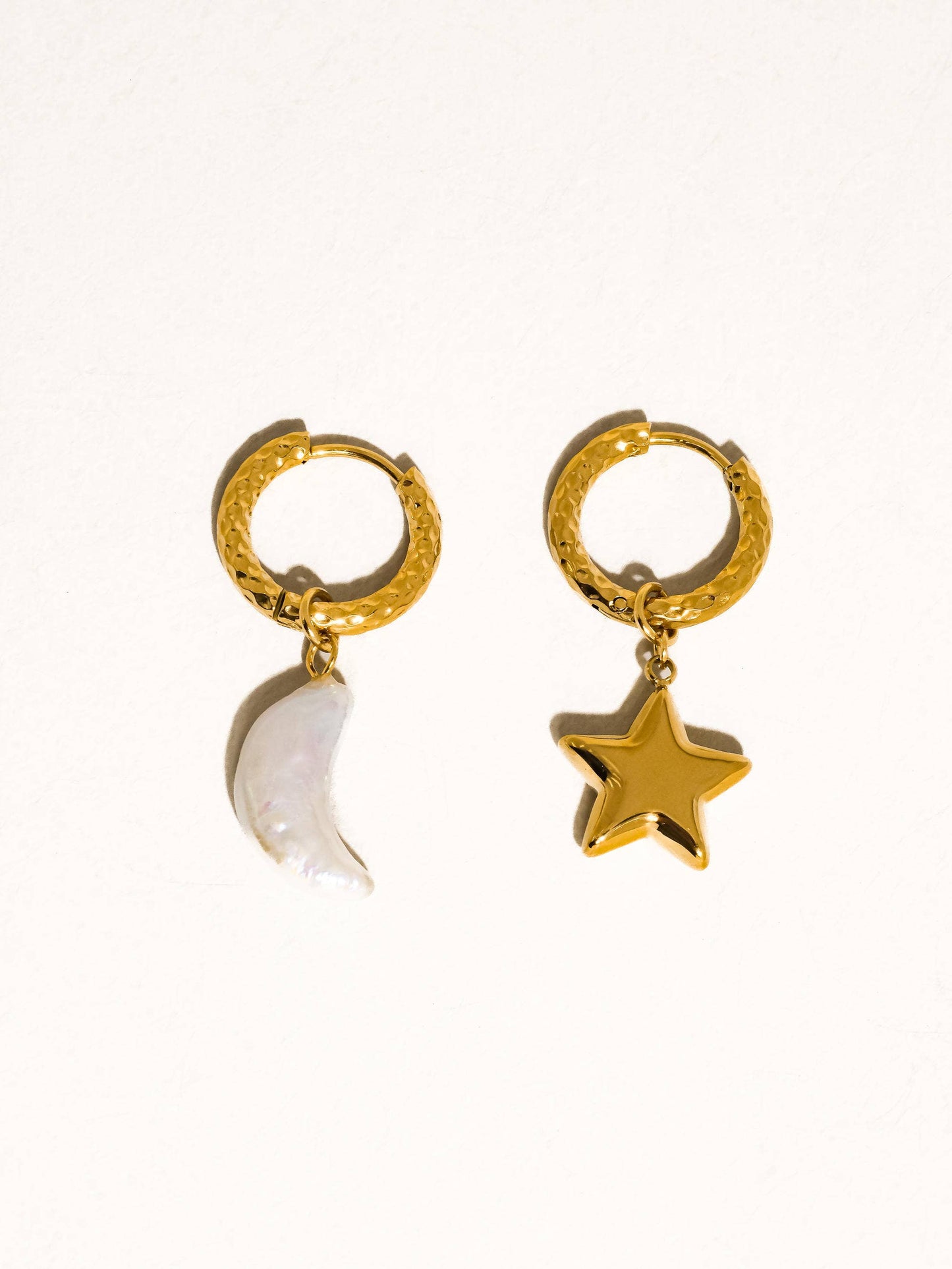 Mismatch Moon and Star Earrings