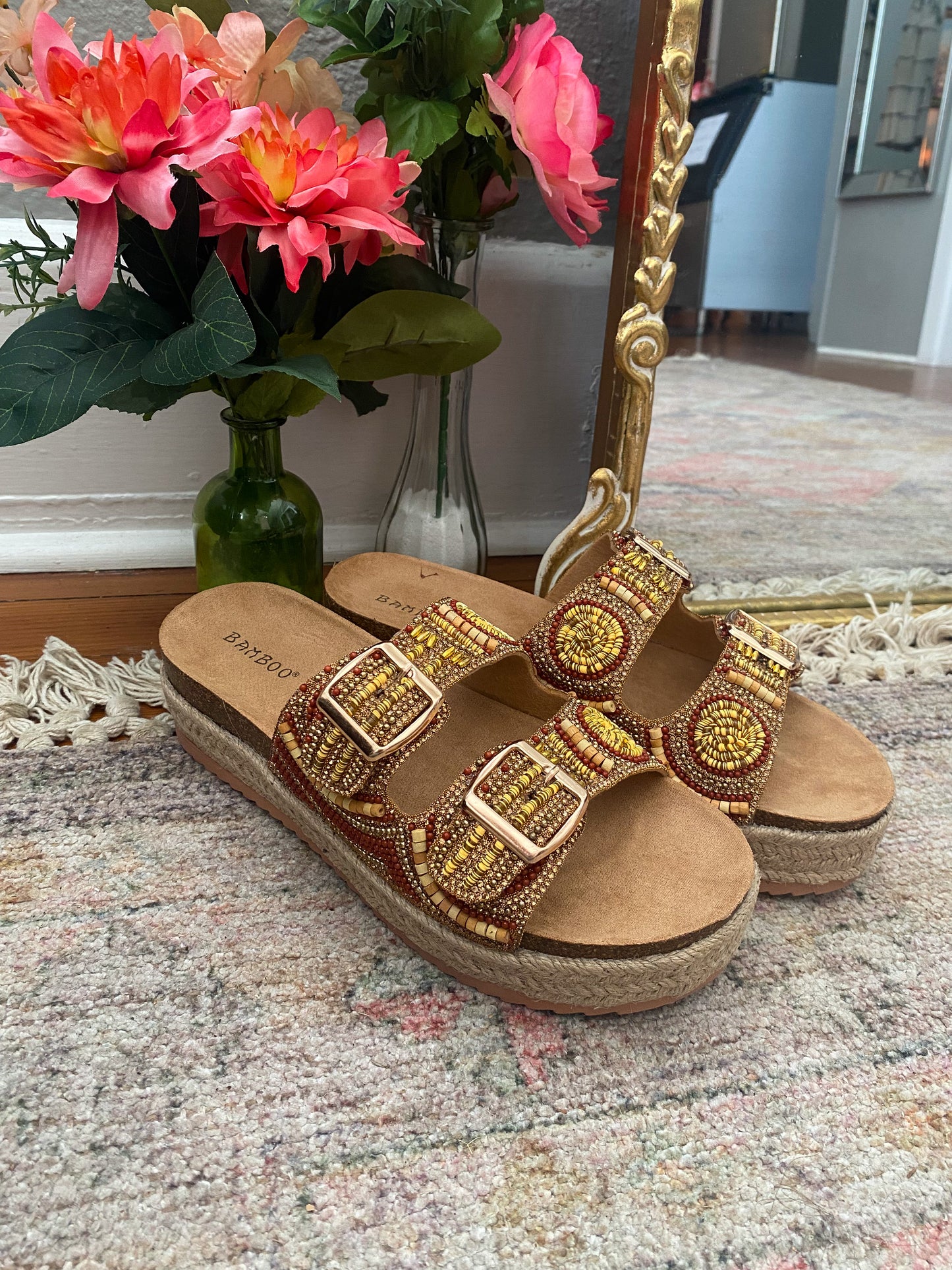Beaded Bamboo Sandals