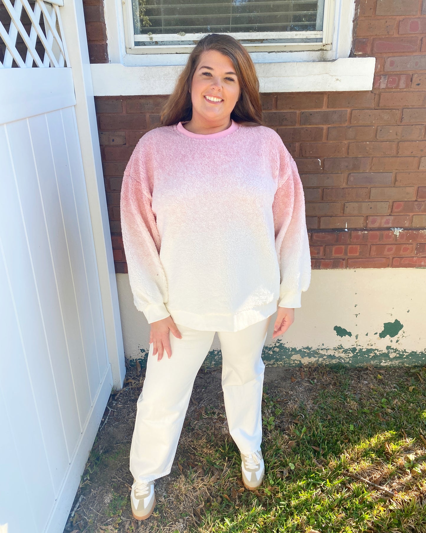 PLUS SIZE Ombre Sherpa Sweater