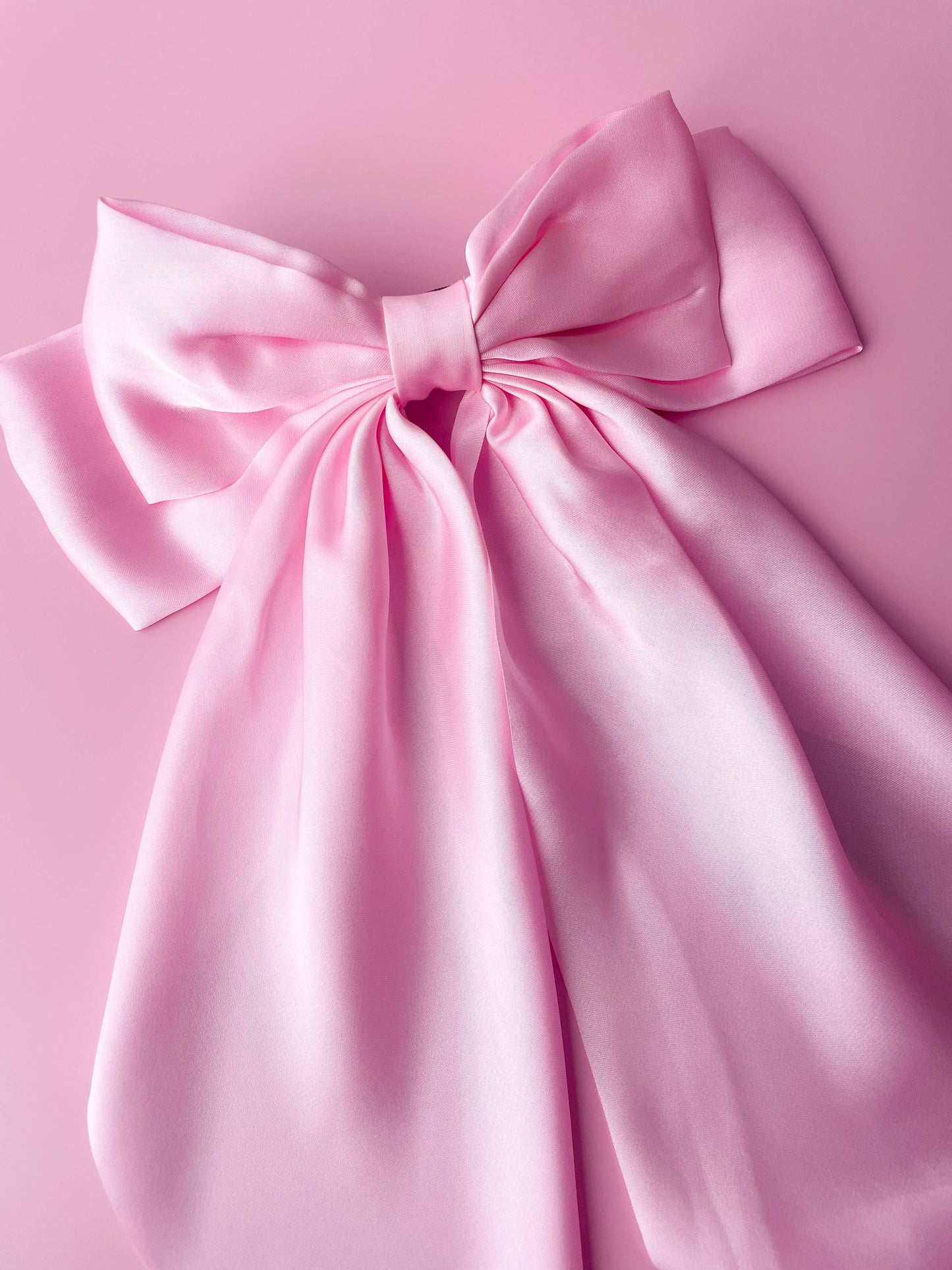 Silky Oversized Ribbon Hair Bow Barrette
