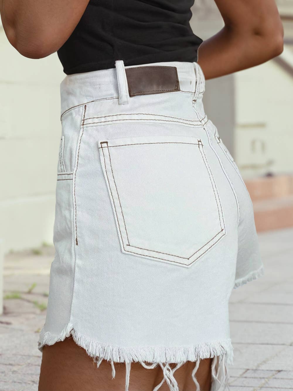 White Denim Shorts