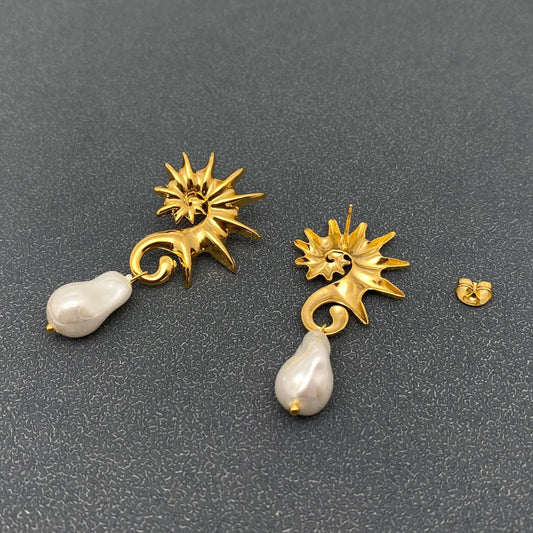 Pearl Hippocampus Earrings
