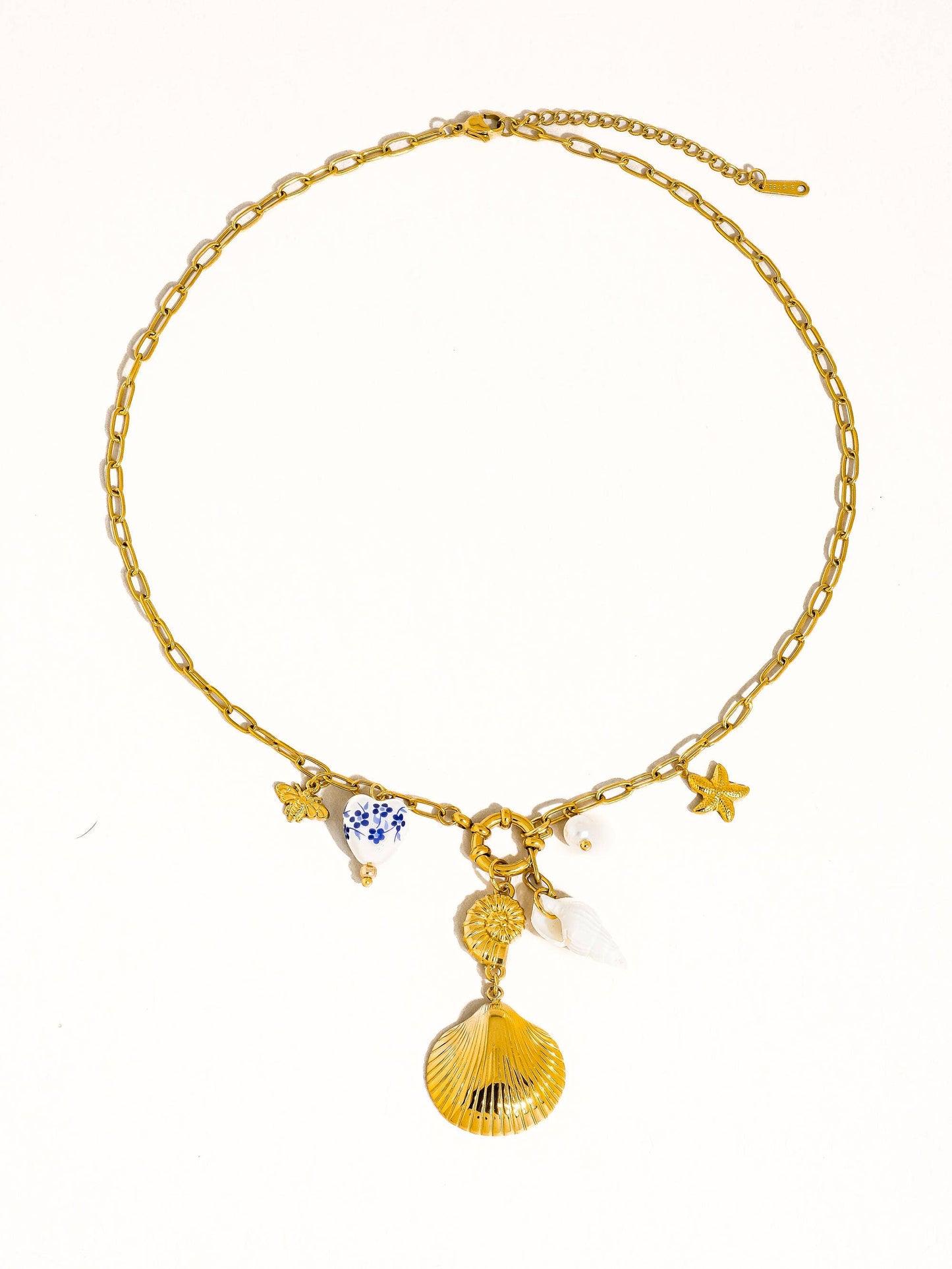 18K Gold Seashell Charm Necklace