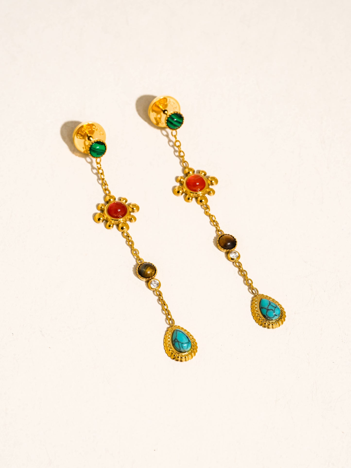 Boho Gemstone Drop Earrings