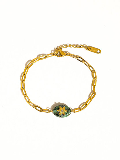 18K Peacock Stone Bracelet