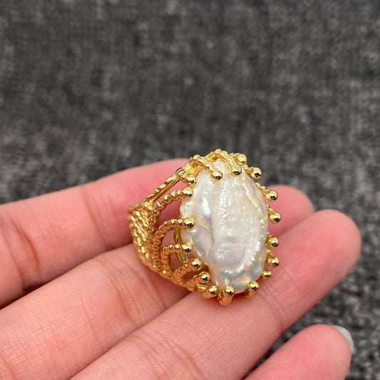 Inlaid Pearl Ring