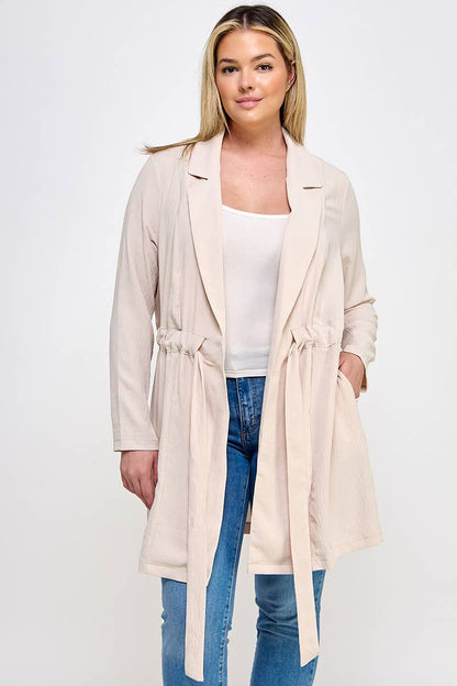 Plus Size Soft Trench Jacket
