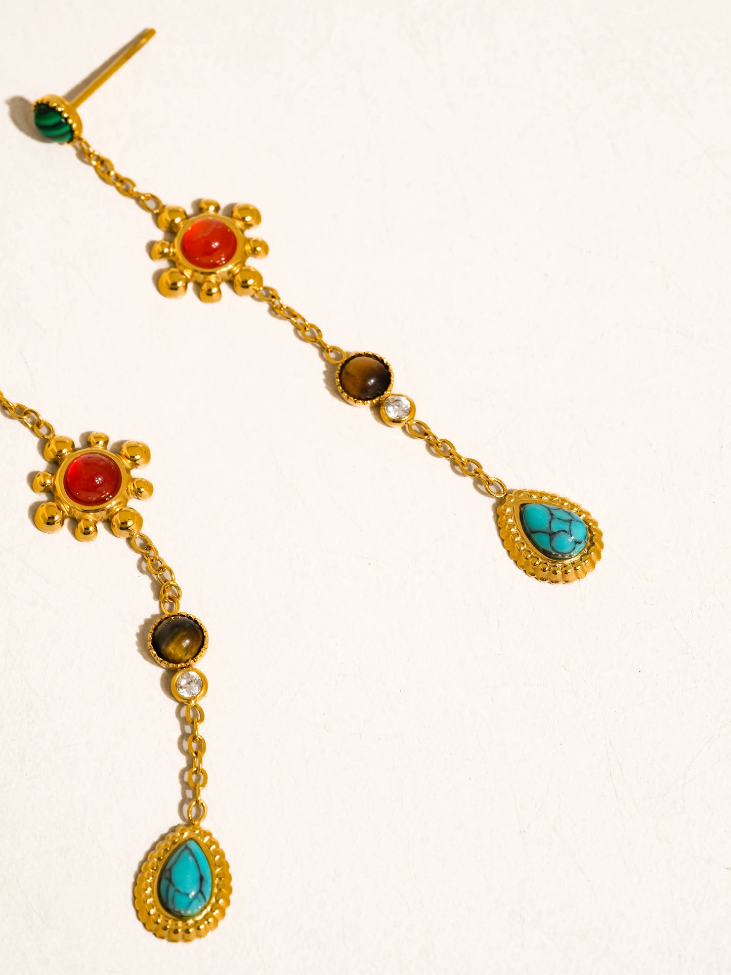 Boho Gemstone Drop Earrings
