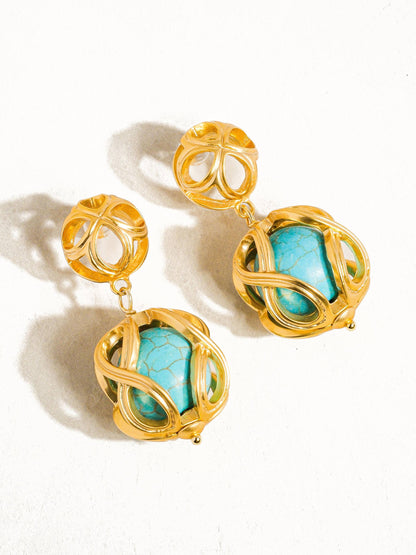 Cage Turquoise Earring