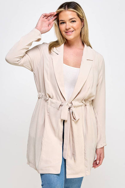 Plus Size Soft Trench Jacket