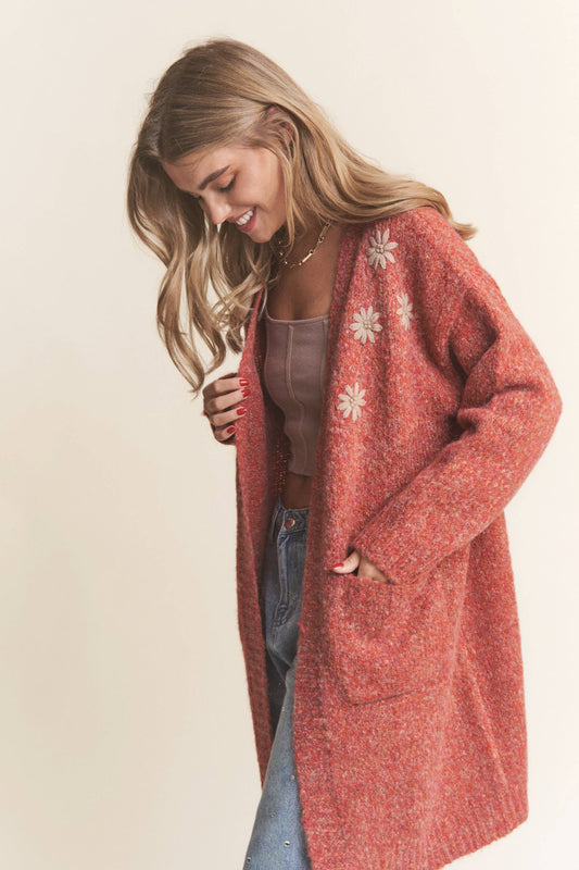 Floral Embroidered Cardigan