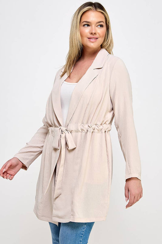 Plus Size Soft Trench Jacket