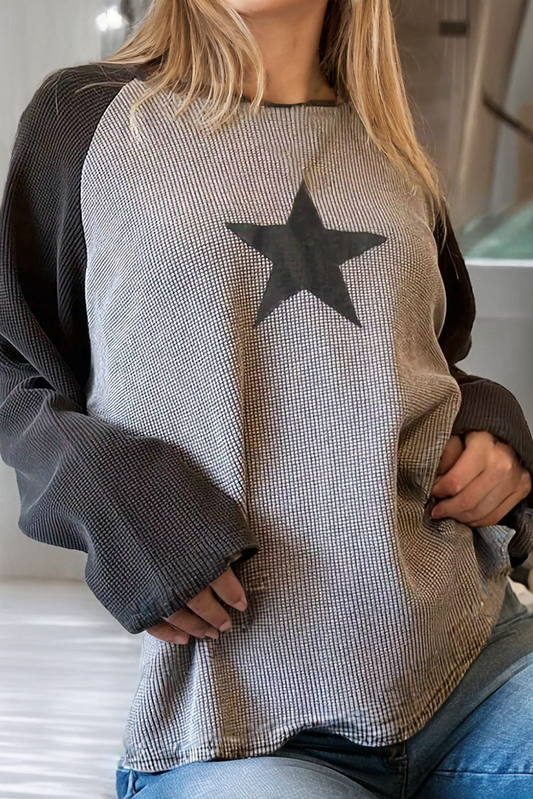 Waffle Knit Star Long Sleeve