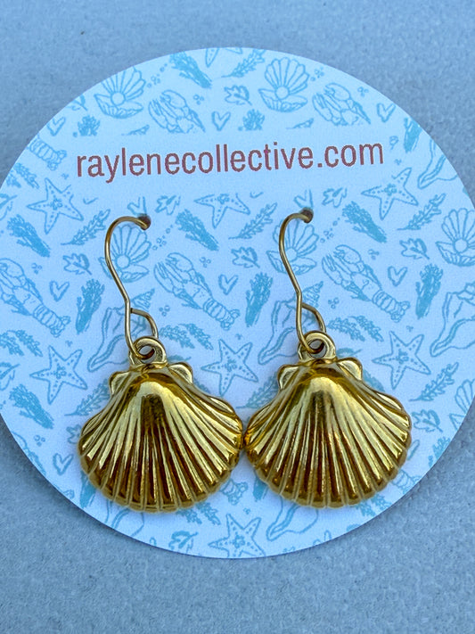 Gold Seashell Danglies