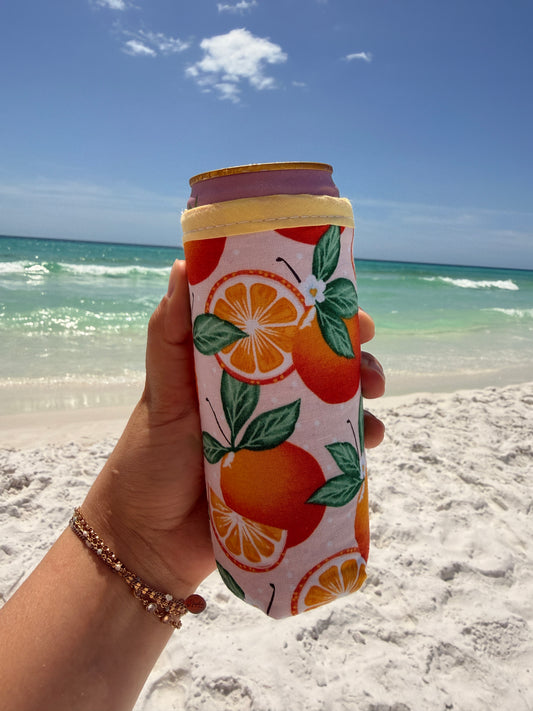 Quilted Orange Koozie