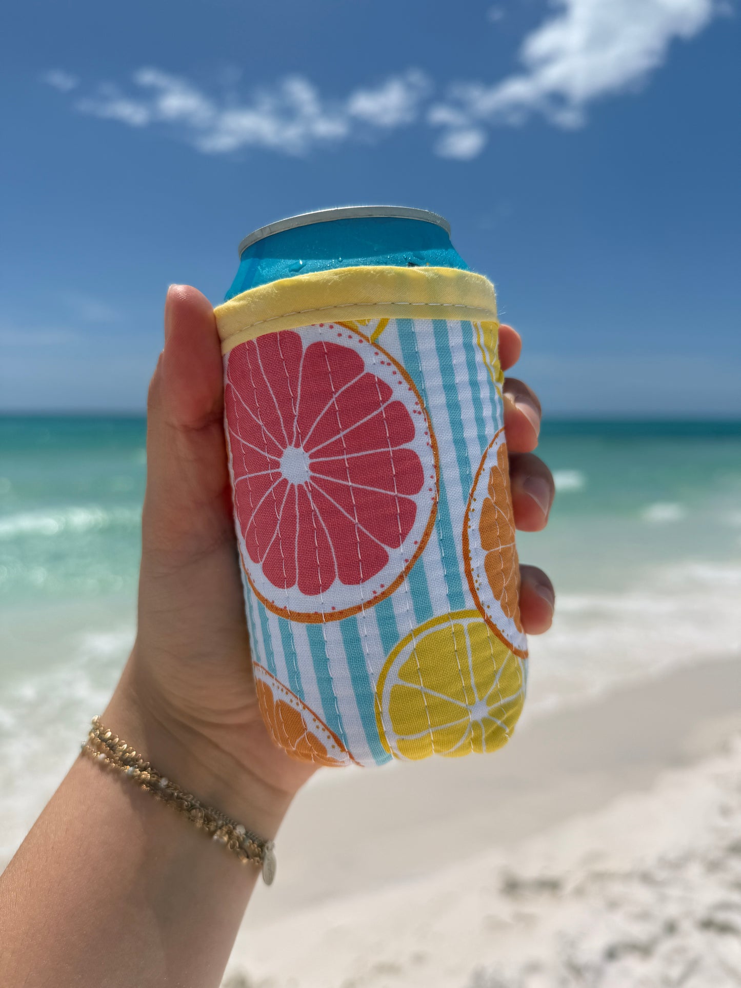 Quilted Citrus Koozie