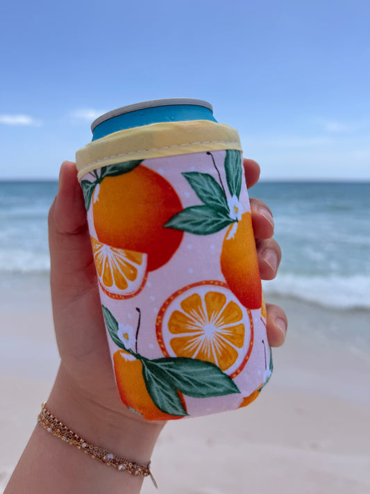 Quilted Orange Koozie