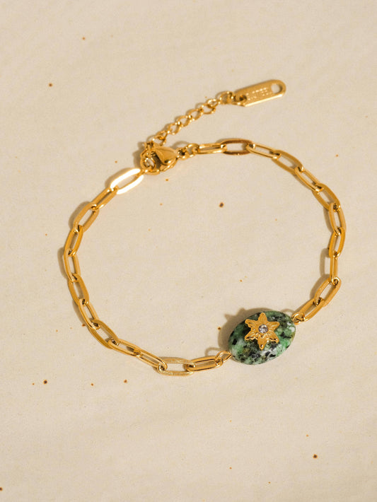 18K Peacock Stone Bracelet