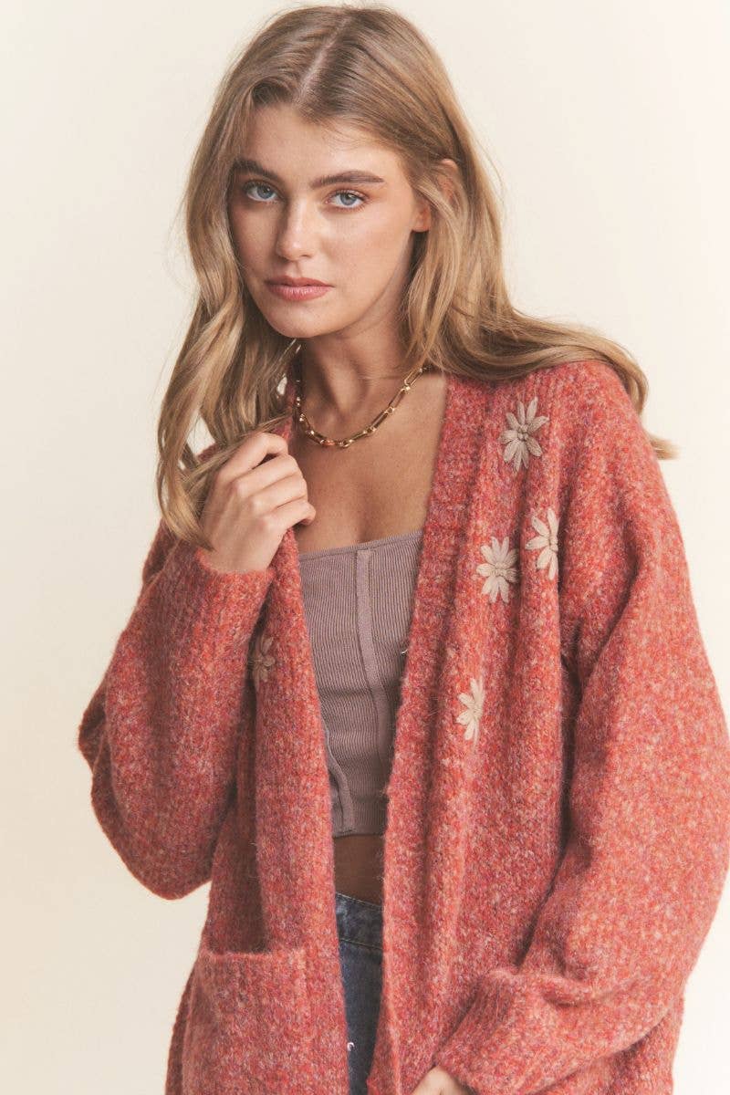 Floral Embroidered Cardigan