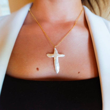 Pearl Cross Necklace