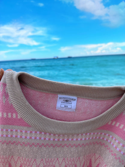 Pink Snowflake Winter Sweater