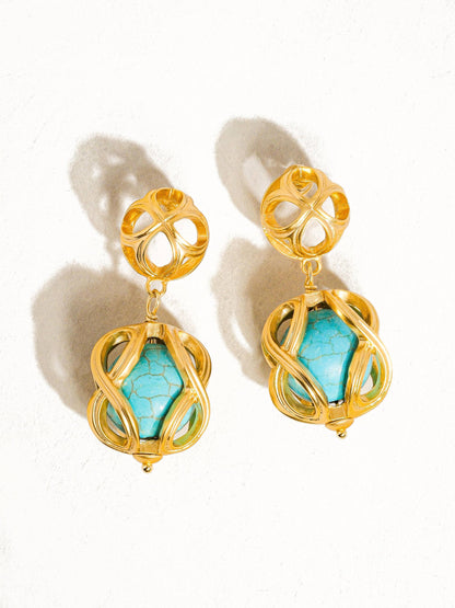 Cage Turquoise Earring