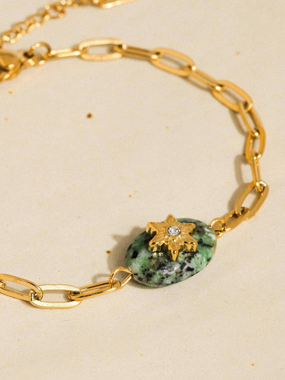 18K Peacock Stone Bracelet