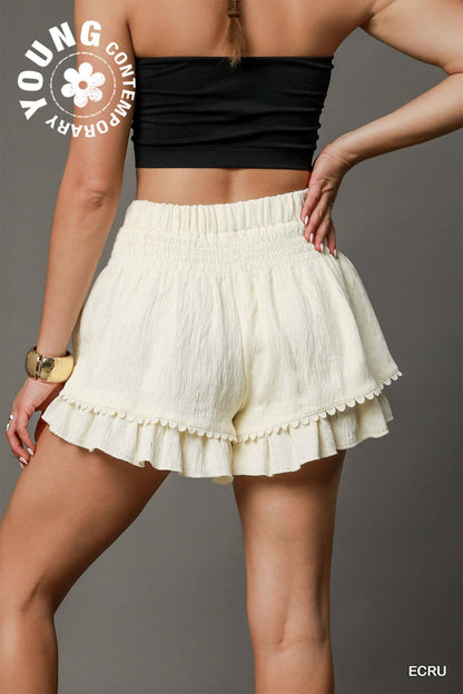 Ruffle Scalloped Shorts