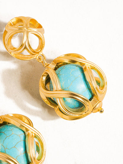 Cage Turquoise Earring